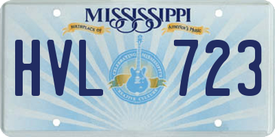 MS license plate HVL723