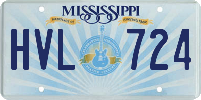 MS license plate HVL724