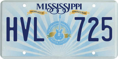 MS license plate HVL725