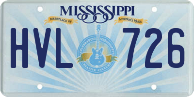 MS license plate HVL726