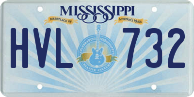 MS license plate HVL732
