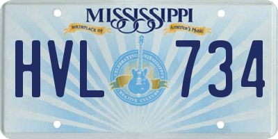 MS license plate HVL734