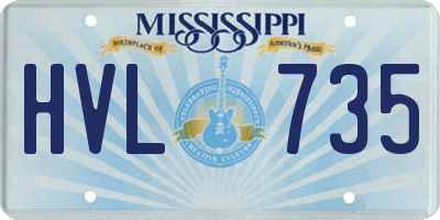 MS license plate HVL735