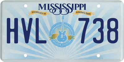 MS license plate HVL738