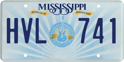 MS license plate HVL741