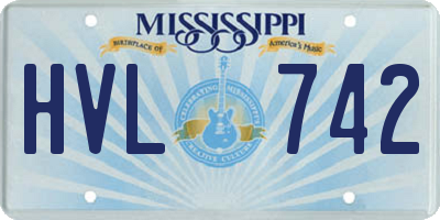 MS license plate HVL742