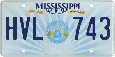 MS license plate HVL743