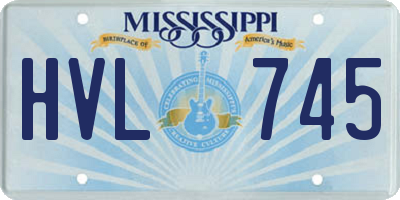 MS license plate HVL745