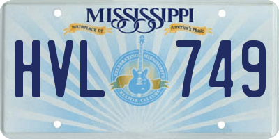 MS license plate HVL749