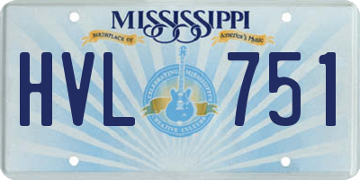 MS license plate HVL751