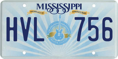 MS license plate HVL756