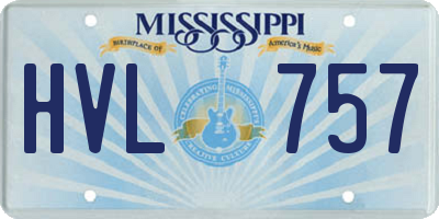 MS license plate HVL757