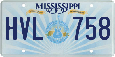 MS license plate HVL758
