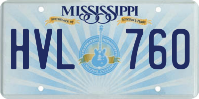 MS license plate HVL760