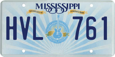 MS license plate HVL761