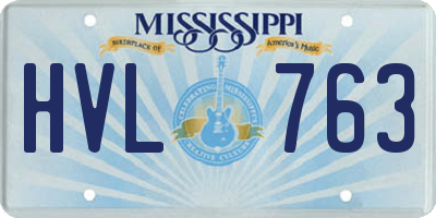MS license plate HVL763