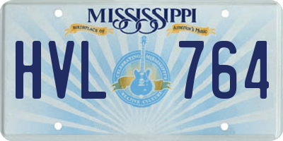 MS license plate HVL764