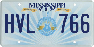 MS license plate HVL766