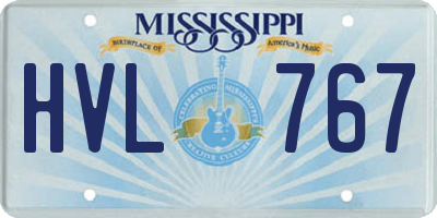 MS license plate HVL767