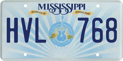 MS license plate HVL768