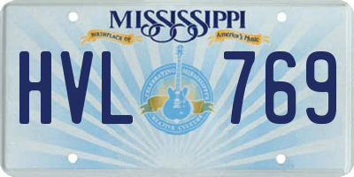 MS license plate HVL769