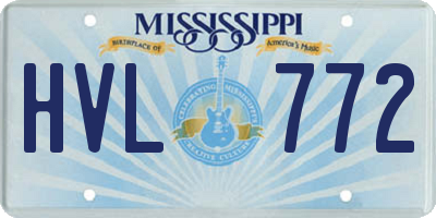 MS license plate HVL772