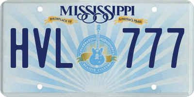 MS license plate HVL777