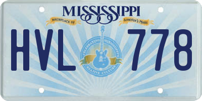 MS license plate HVL778