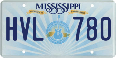 MS license plate HVL780