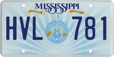 MS license plate HVL781