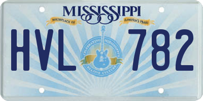 MS license plate HVL782