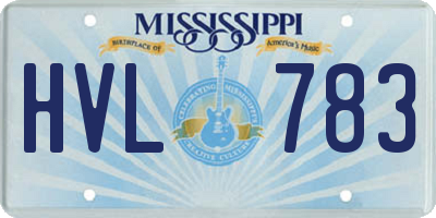 MS license plate HVL783