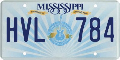 MS license plate HVL784
