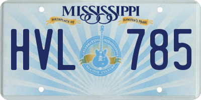 MS license plate HVL785