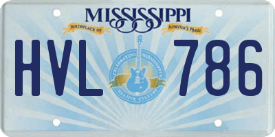 MS license plate HVL786
