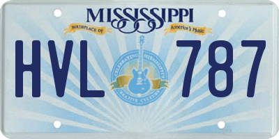 MS license plate HVL787