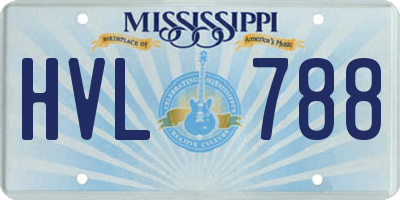 MS license plate HVL788