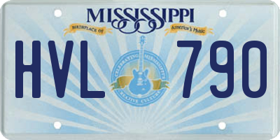 MS license plate HVL790