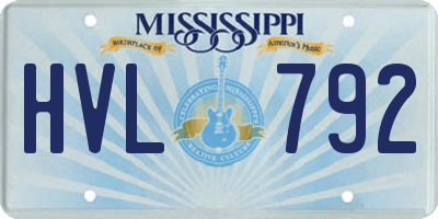 MS license plate HVL792