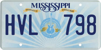 MS license plate HVL798