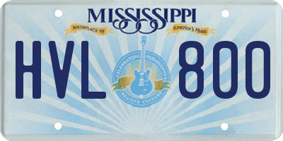 MS license plate HVL800