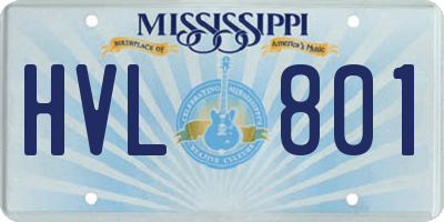 MS license plate HVL801