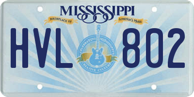 MS license plate HVL802