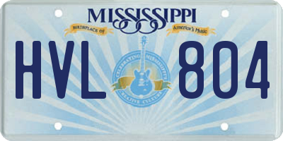 MS license plate HVL804
