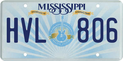 MS license plate HVL806