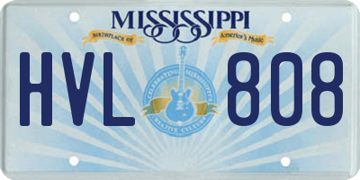 MS license plate HVL808