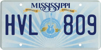 MS license plate HVL809