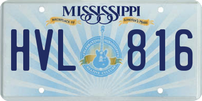 MS license plate HVL816