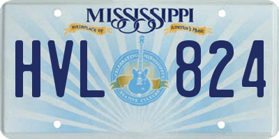 MS license plate HVL824