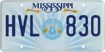 MS license plate HVL830